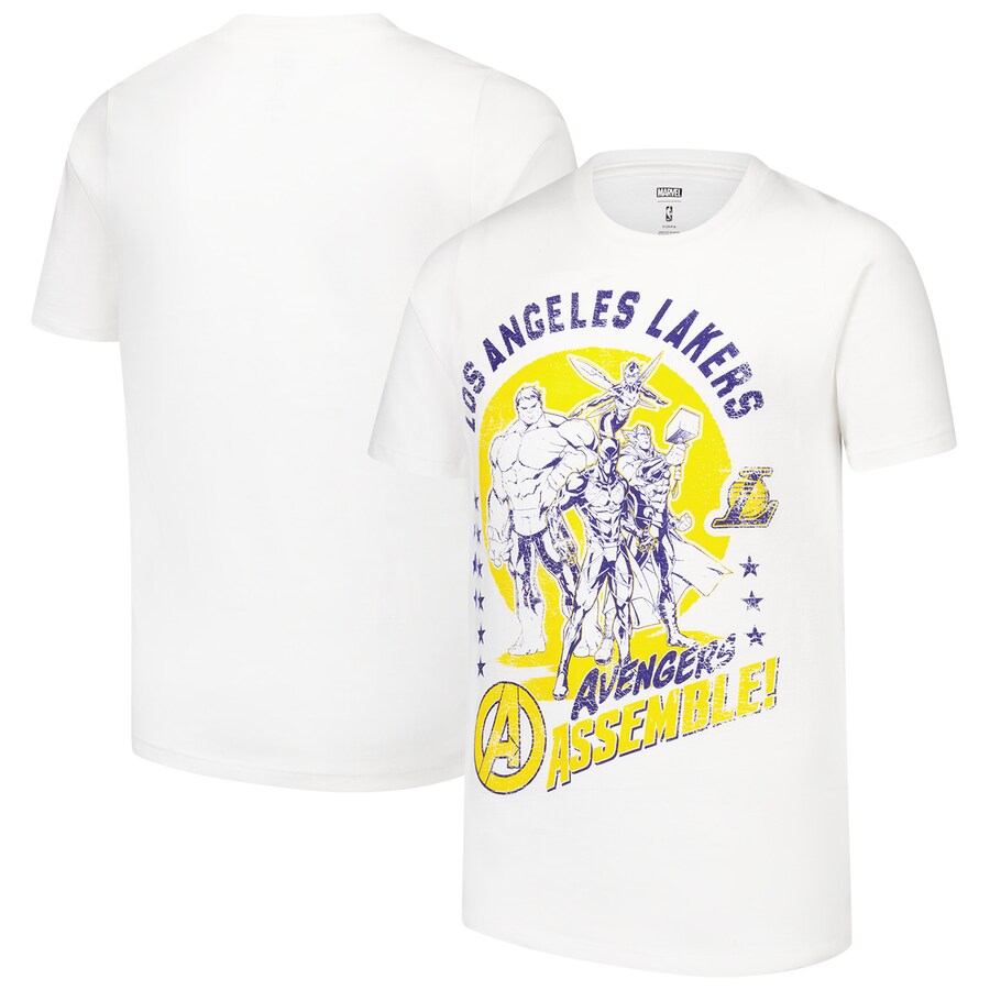 Youth Los Angeles Lakers White NBA x Marvel Avengers Squad T-Shirt - Jersey