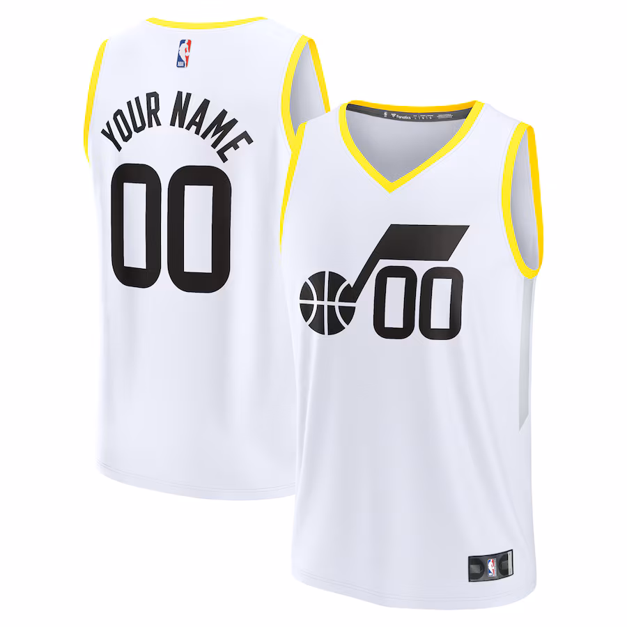 Youth Utah Jazz  Fanatics White Fast Break Replica Custom Jersey - Association Edition - Jersey