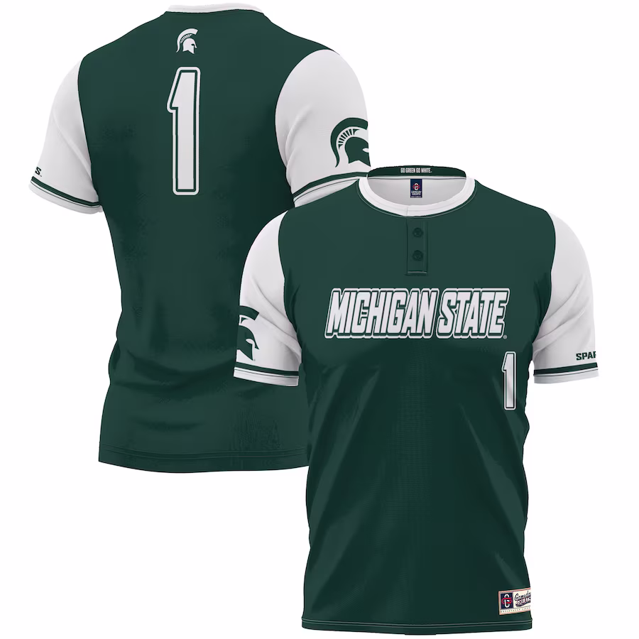 #1 Michigan State Spartans GameDay Greats Lightweight Softball Jersey - Green - Jersey