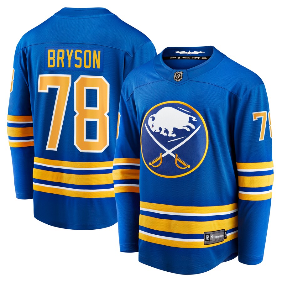 Men's Buffalo Sabres Jacob Bryson Fanatics Branded Royal Home Breakaway Player Jersey - Jersey