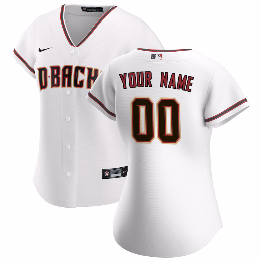 Women's Arizona Diamondbacks Nike White Home Replica Custom Jersey - Jersey