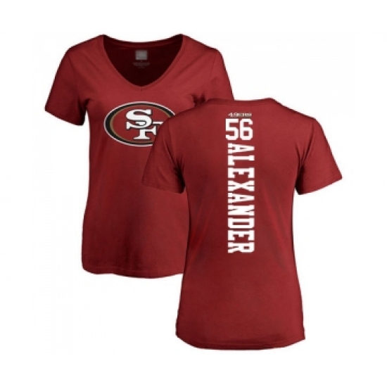 Football Women's San Francisco 49ers #56 Kwon Alexander Red Backer T-Shirt - Jersey