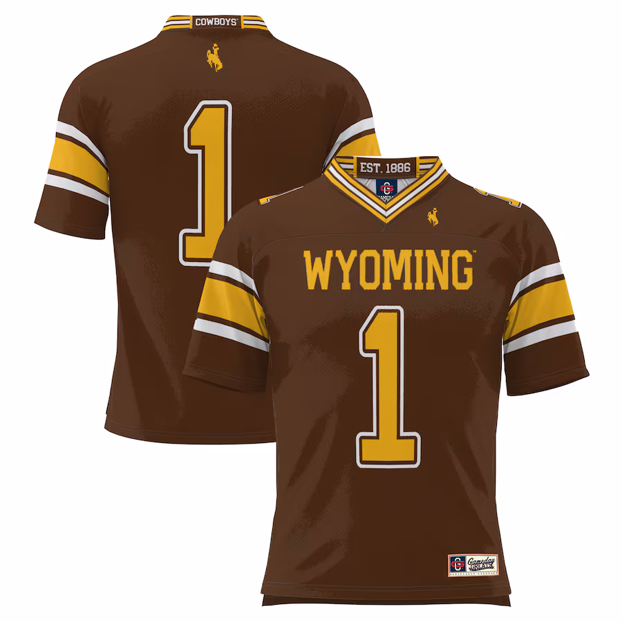 #1 Wyoming Cowboys GameDay Greats Football Jersey – Brown - Jersey