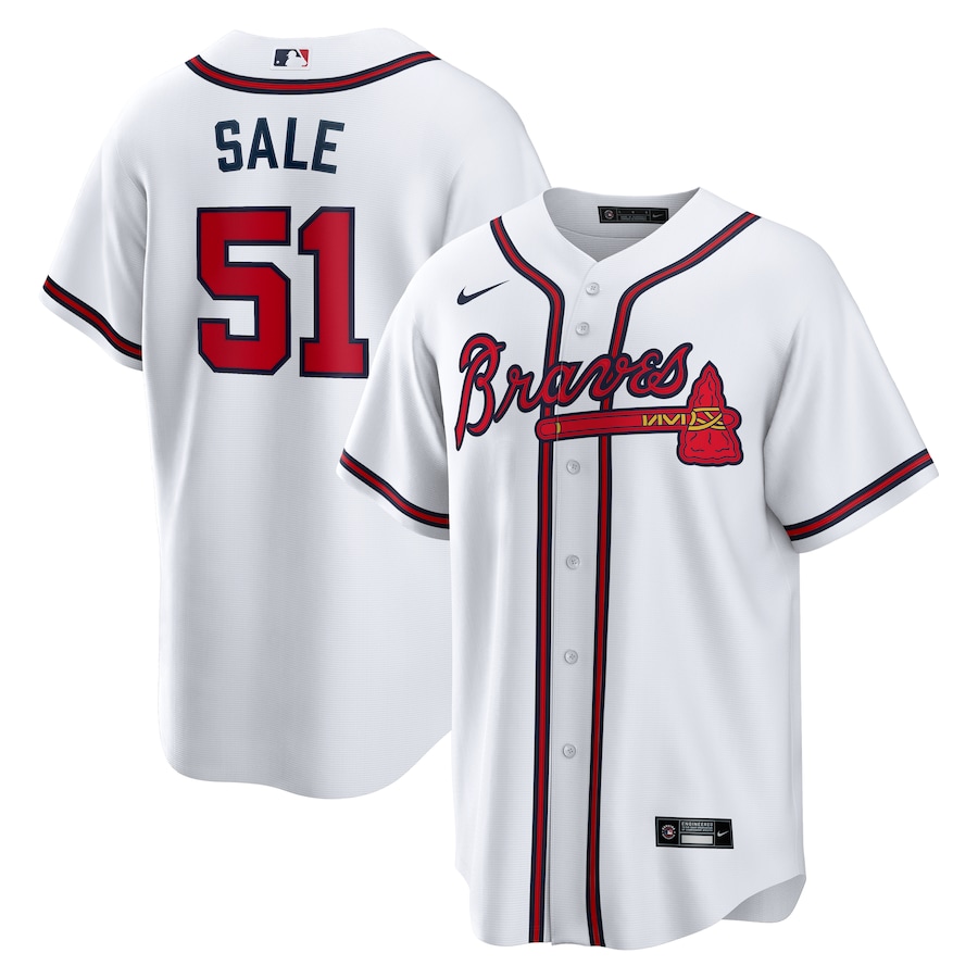 Men's Atlanta Braves Chris Sale Nike White Home Replica Jersey - Jersey