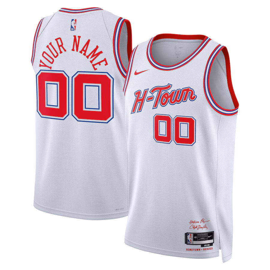Unisex Houston Rockets Nike White 2023/24 Custom Swingman Jersey - City Edition - Jersey