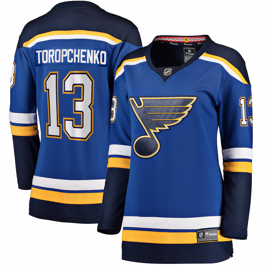 Women's St. Louis Blues Alexey Toropchenko Fanatics Blue Home Breakaway Player Jersey - Jersey