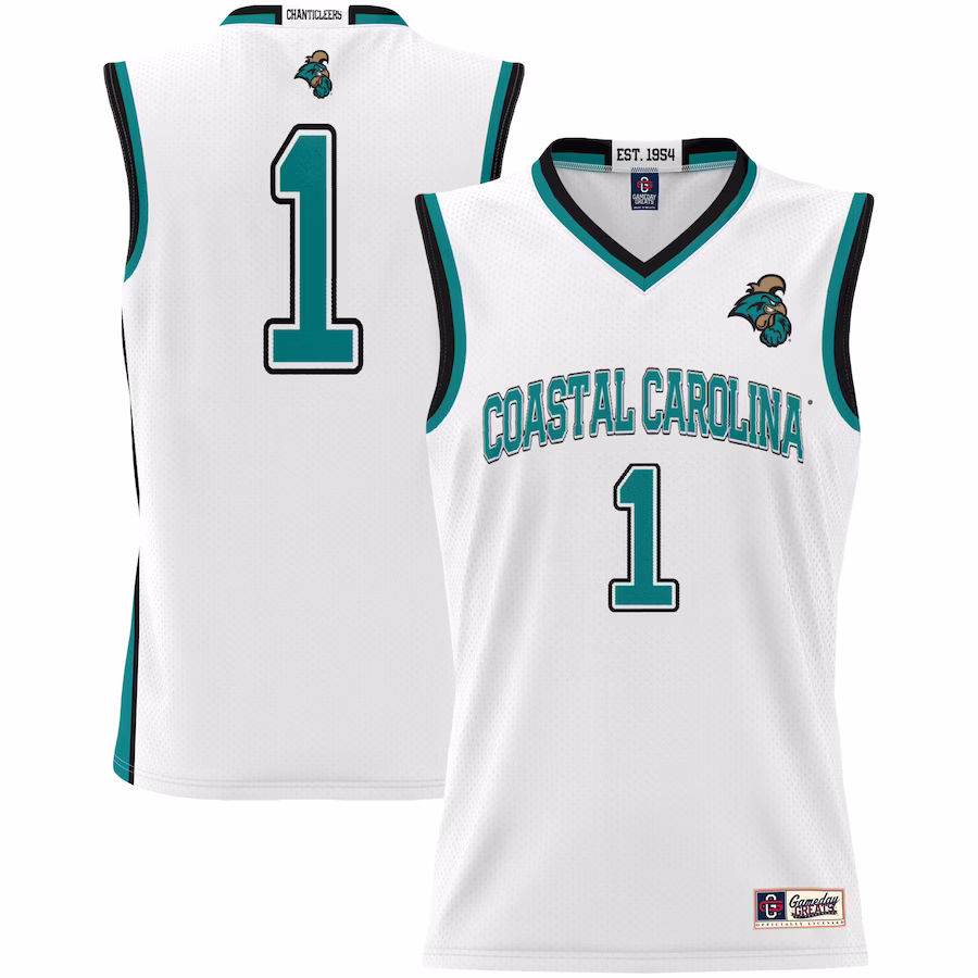 Coastal Carolina Chanticleers GameDay Greats Unisex  #1 Basketball Jersey -  White - Jersey
