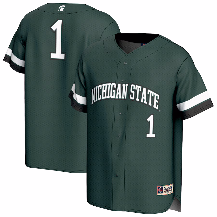 Youth GameDay Greats #1 Green Michigan State Spartans Lightweight Collegiate Baseball Fashion Jersey - Jersey