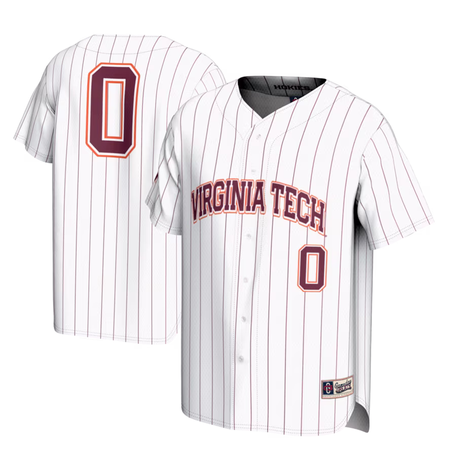 #0 Virginia Tech Hokies GameDay Greats Lightweight Baseball Fashion Jersey - White - Jersey