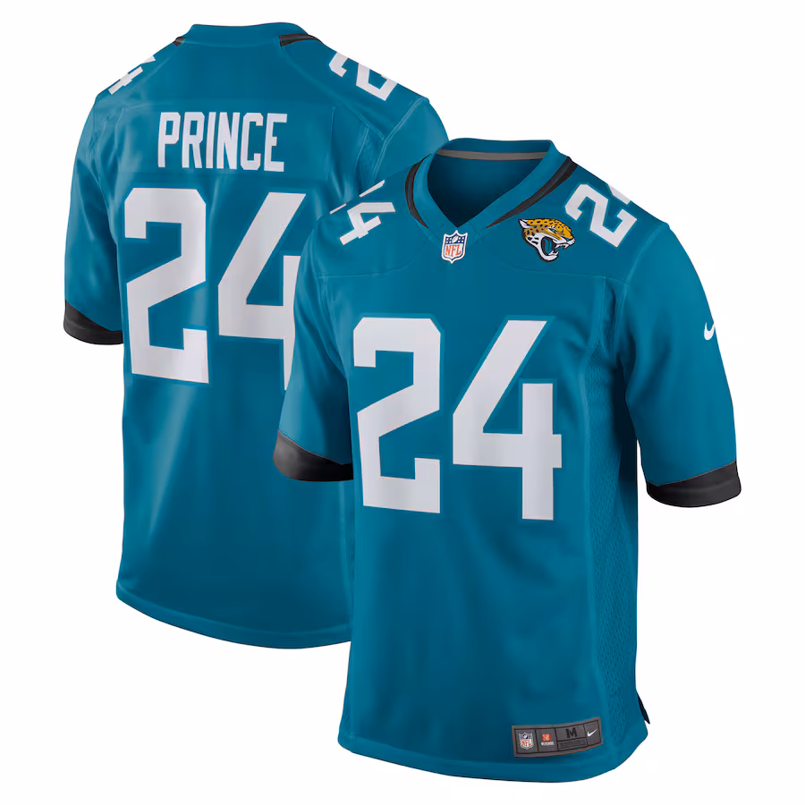 Men's Jacksonville Jaguars De’Antre Prince Nike Teal Team Game Jersey - Jersey