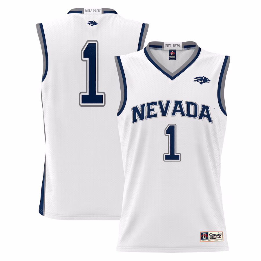 Youth GameDay Greats White #1 Nevada Wolf Pack Lightweight Basketball Jersey - Jersey