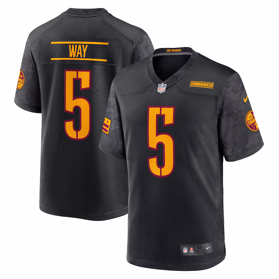 Men's Washington Commanders Tress Way Nike Black Alternate Game Player Jersey - Jersey