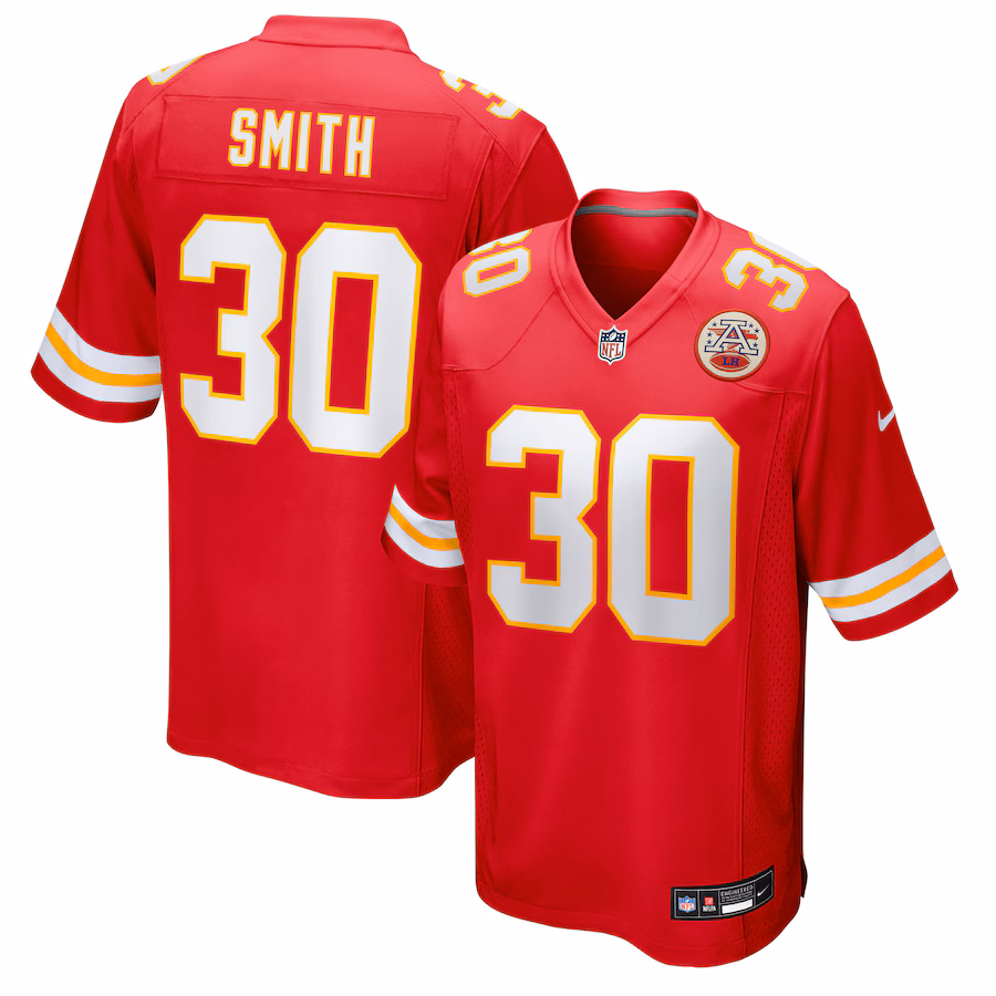 Men's Kansas City Chiefs Brashard Smith Nike Red Team Game Jersey - Jersey