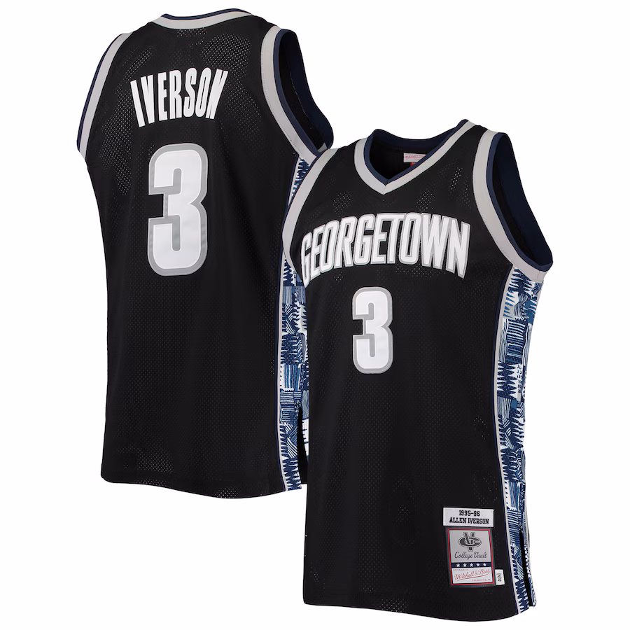 Allen Iverson Georgetown Hoyas Mitchell & Ness 1995/96 Authentic Throwback Jersey - Black - Jersey