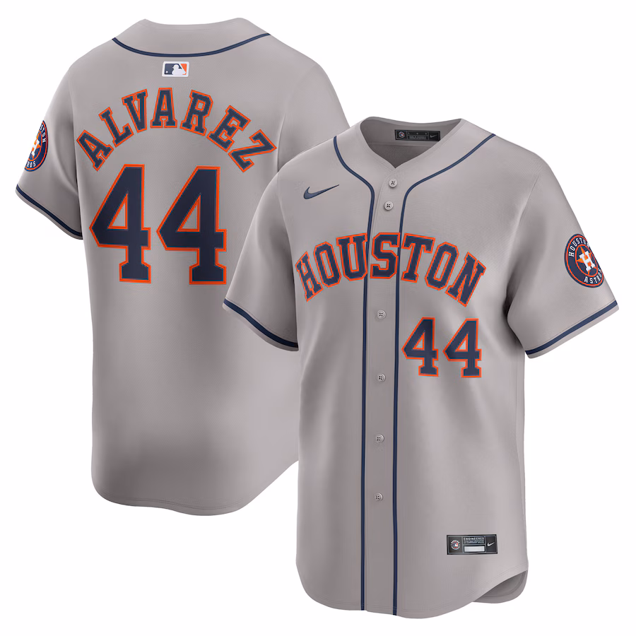 Men's Houston Astros Yordan Alvarez Nike Gray Road Limited Player Jersey - Jersey