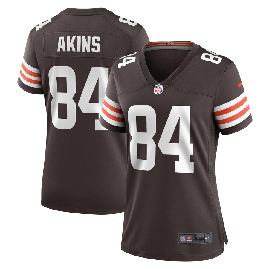 Women's Cleveland Browns Jordan Akins Nike Brown Game Player Jersey - Jersey