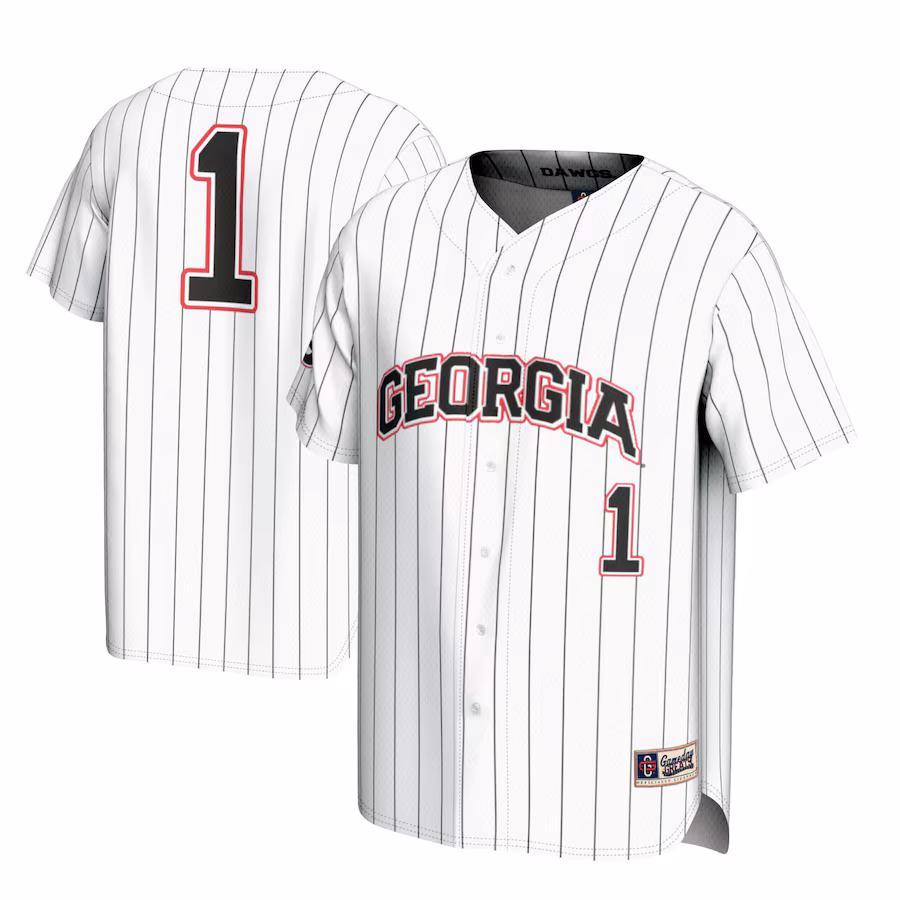 #1 Georgia Bulldogs GameDay Greats Lightweight Baseball Jersey - White - Jersey