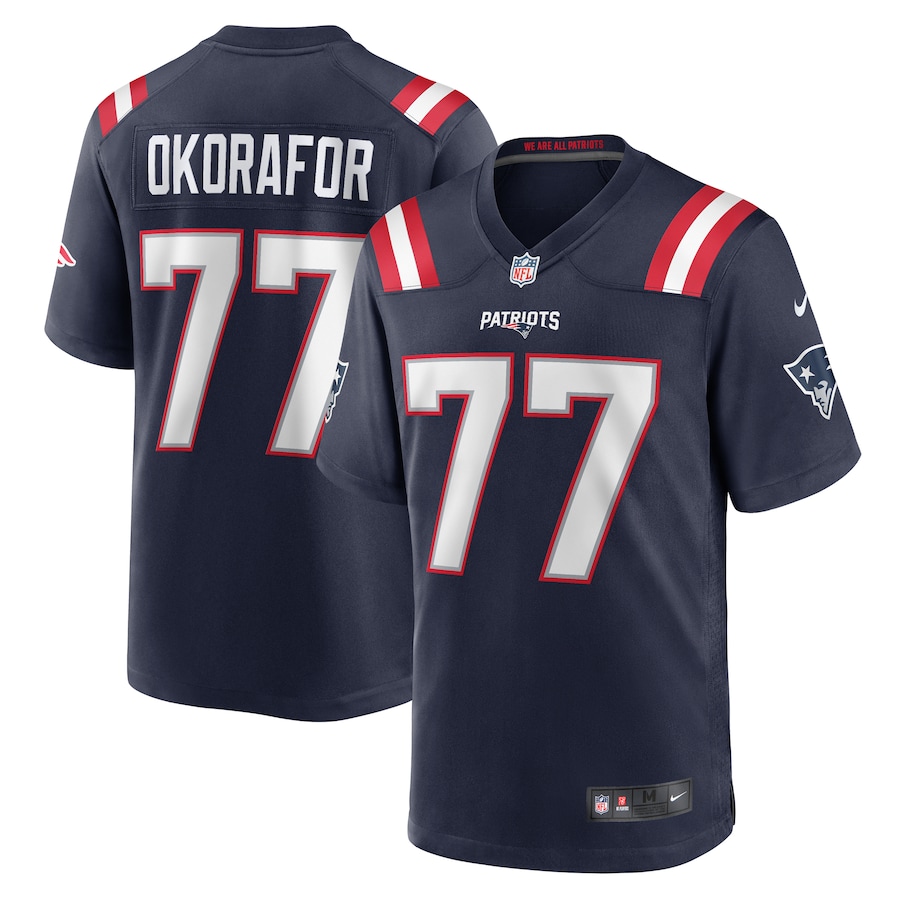 Men's New England Patriots Chukwuma Okorafor Nike Navy Game Jersey - Jersey