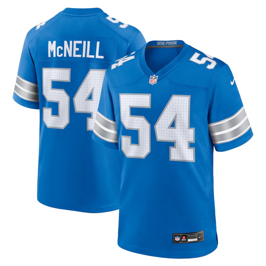 Men's Detroit Lions Alim McNeill Nike Blue Team Game Jersey - Jersey