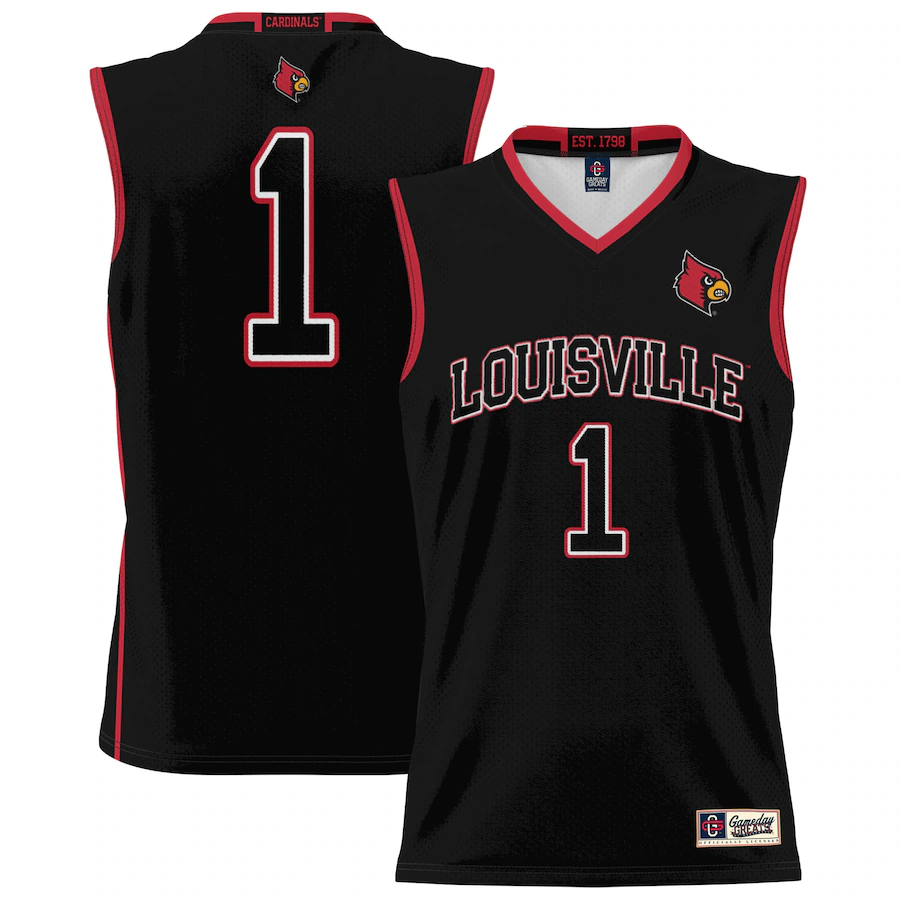 Youth GameDay Greats #1 Black Louisville Cardinals Lightweight Basketball Jersey - Jersey