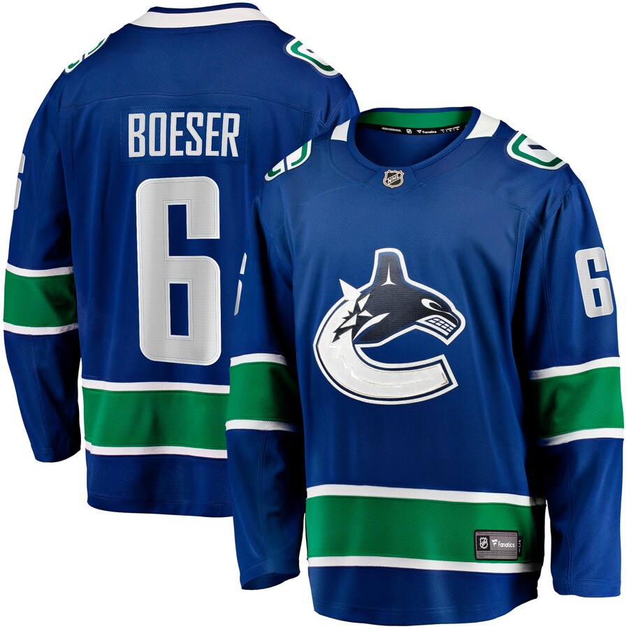 Men's Vancouver Canucks Brock Boeser Fanatics Branded Blue Home Breakaway Jersey - Jersey