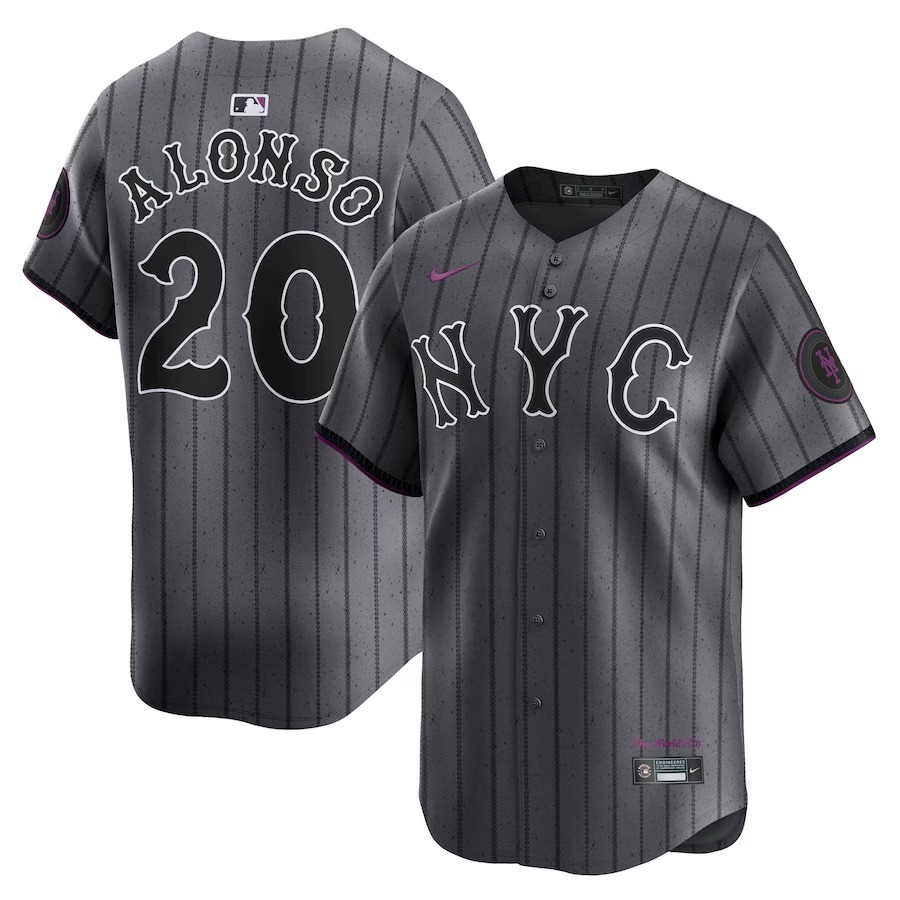 Men's New York Mets Pete Alonso Nike Graphite 2024 City Connect Limited Player Jersey - Jersey