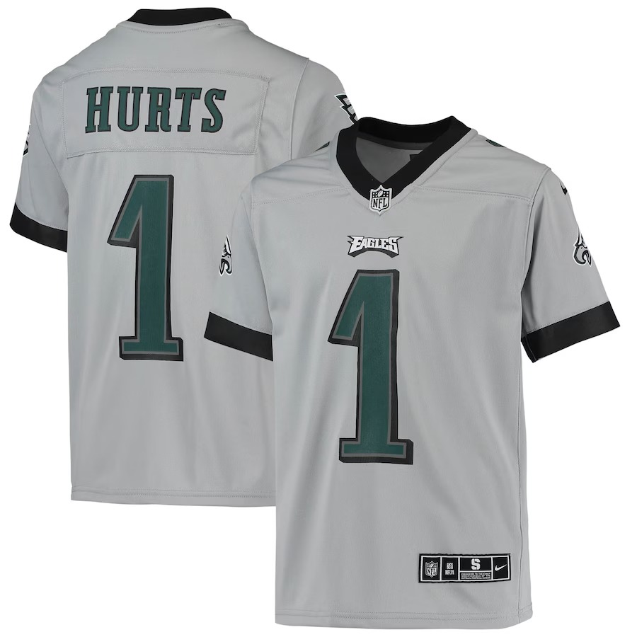 Youth Philadelphia Eagles Jalen Hurts Nike Silver Inverted Team Game Jersey - Jersey
