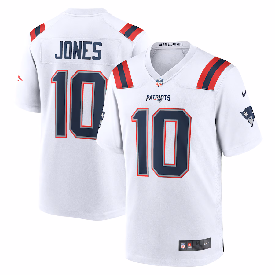 Men's New England Patriots Mac Jones Nike White Team Game Jersey - Jersey