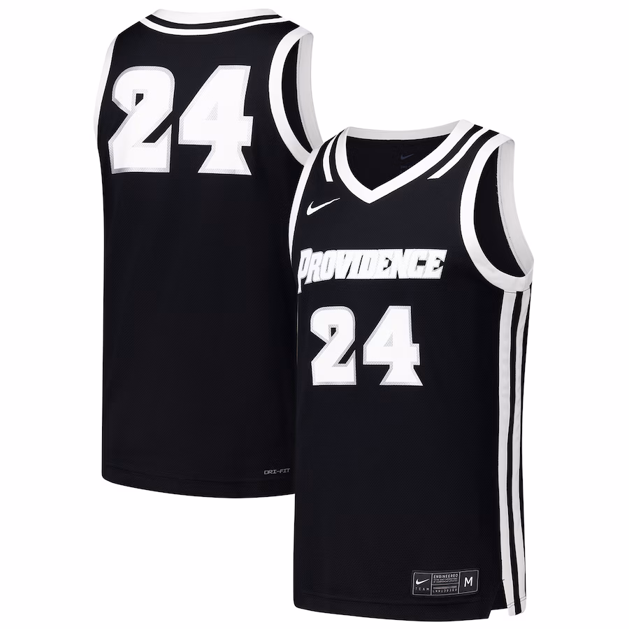 Men's Nike #24 Black Providence Friars  Replica Basketball Jersey - Jersey