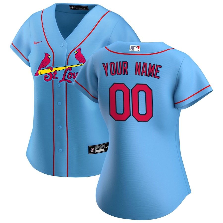 Women's St. Louis Cardinals Nike Blue Alternate Replica Custom Jersey - Jersey
