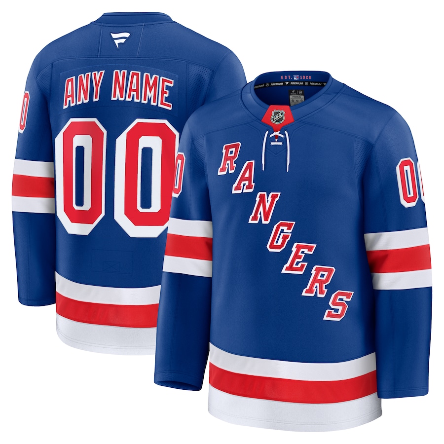 Men's New York Rangers Fanatics Royal Home Premium Custom Jersey - Jersey
