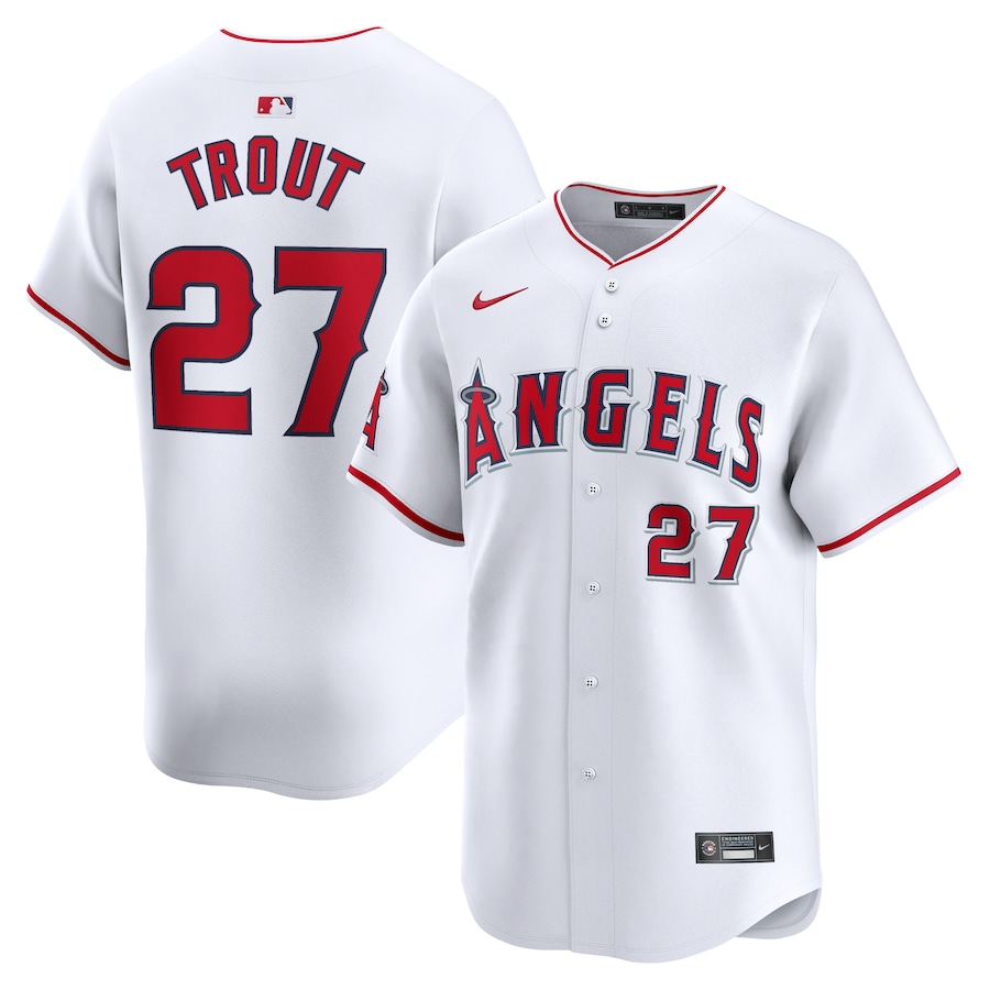 Men's Los Angeles Angels Mike Trout Nike White Home Limited Player Jersey - Jersey