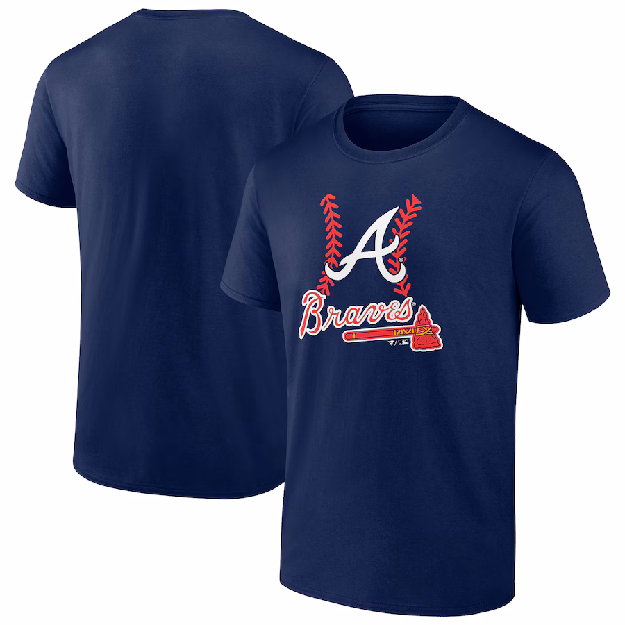 Men's Atlanta Braves Navy Fastball T-Shirt - Jersey