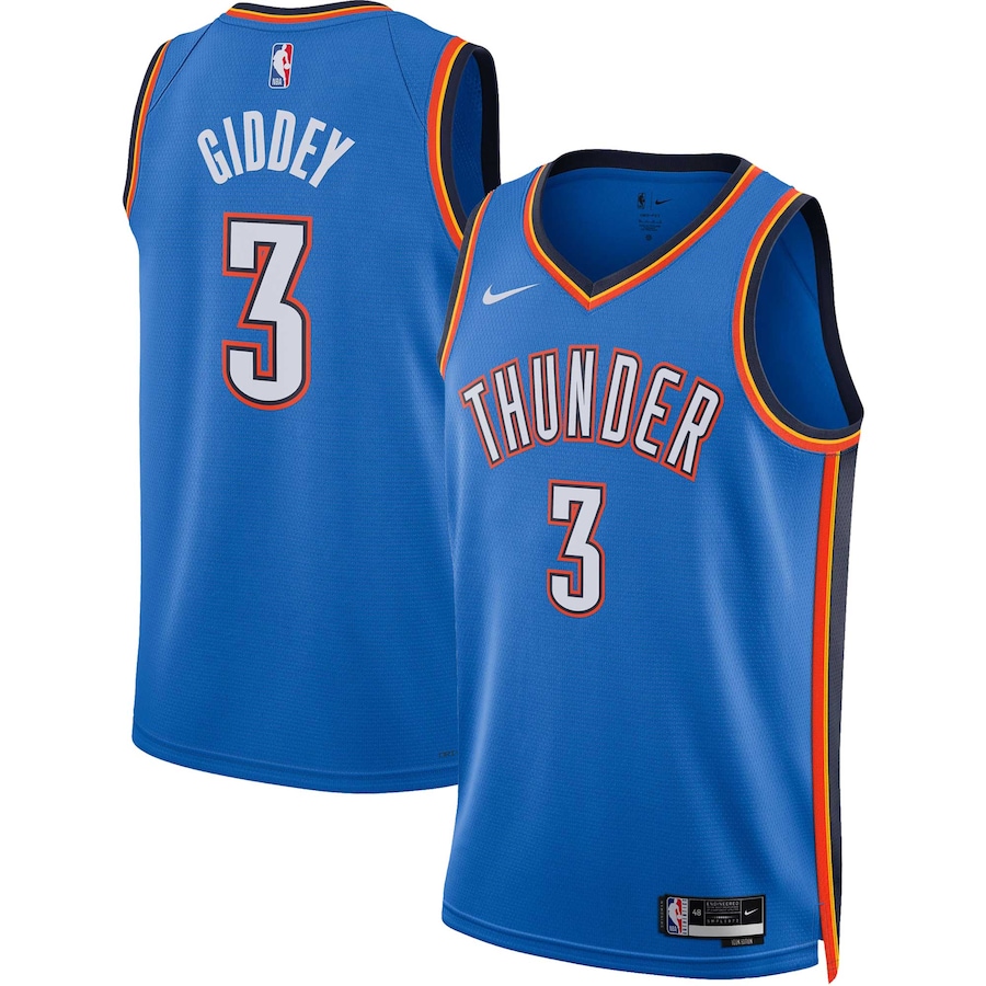 Unisex Oklahoma City Thunder Josh Giddey Nike Blue Swingman Jersey - Icon Edition - Jersey