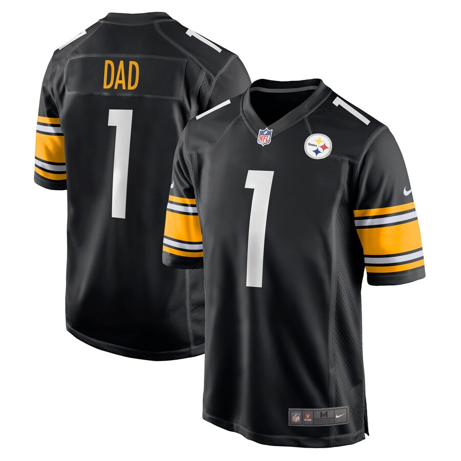 Men's Pittsburgh Steelers Number 1 Dad Nike Black Game Jersey - Jersey