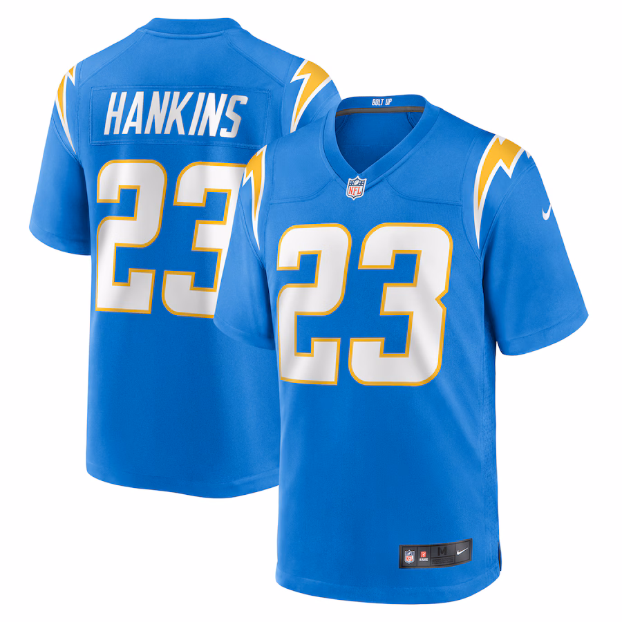 Men's Los Angeles Chargers Matt Hankins Nike  Powder Blue Team Game Jersey - Jersey
