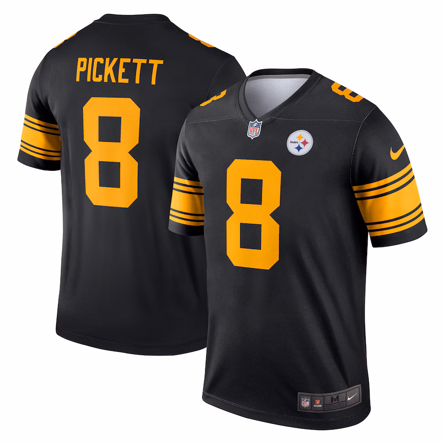 Men's Pittsburgh Steelers Kenny Pickett Nike Black Alternate Legend Player Performance Top - Jersey