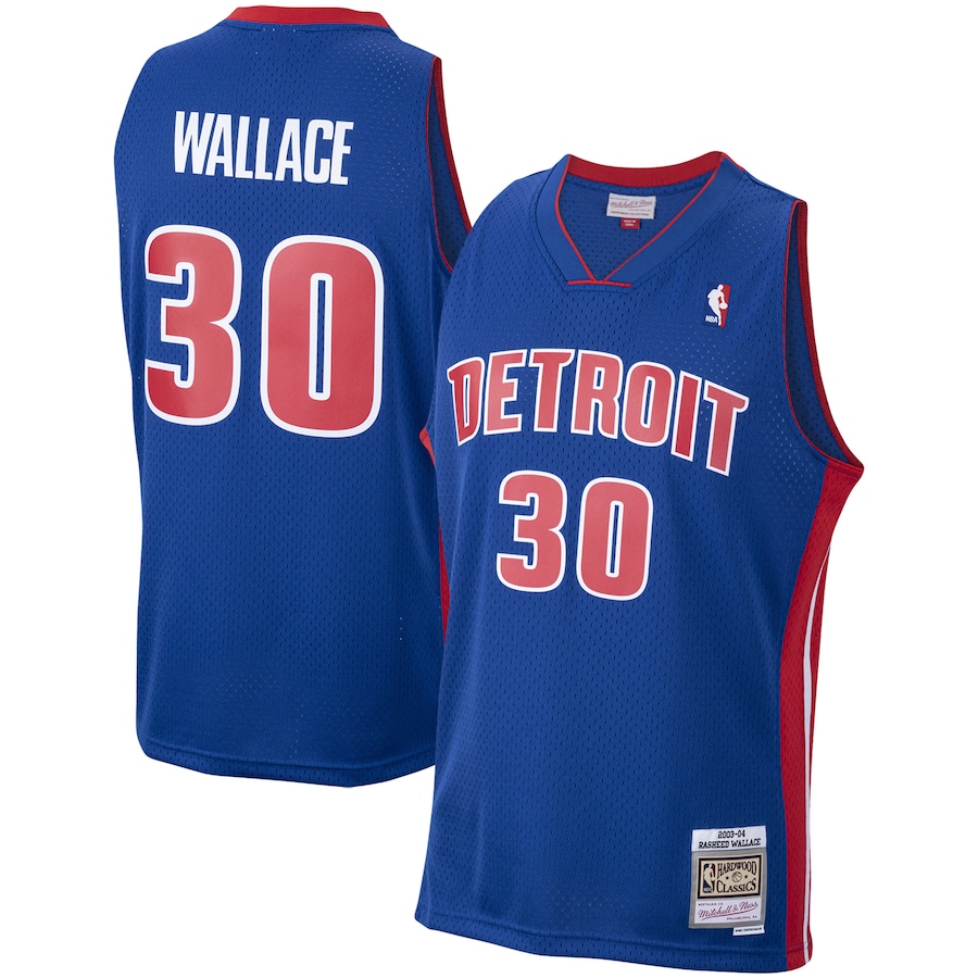 Men's Detroit Pistons Rasheed Wallace Mitchell & Ness Royal 2003/04 Hardwood Classics Swingman Jersey - Jersey