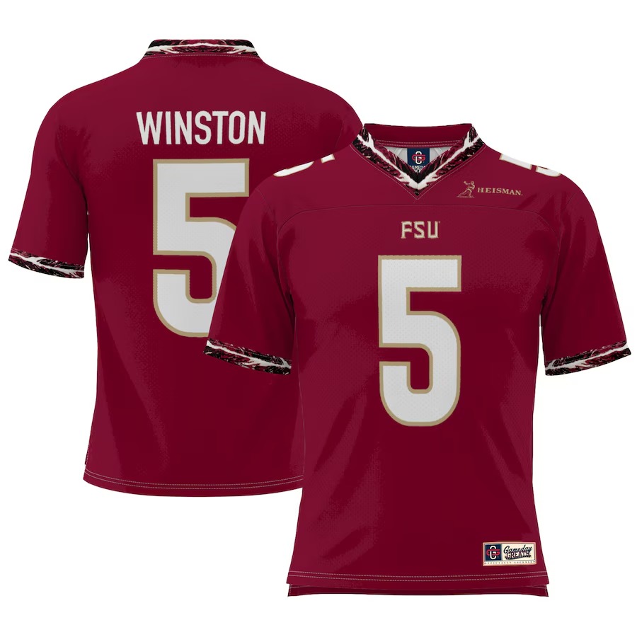 Men's GameDay Greats Jameis Winston Garnet Florida State Seminoles  Heisman Football Jersey - Jersey