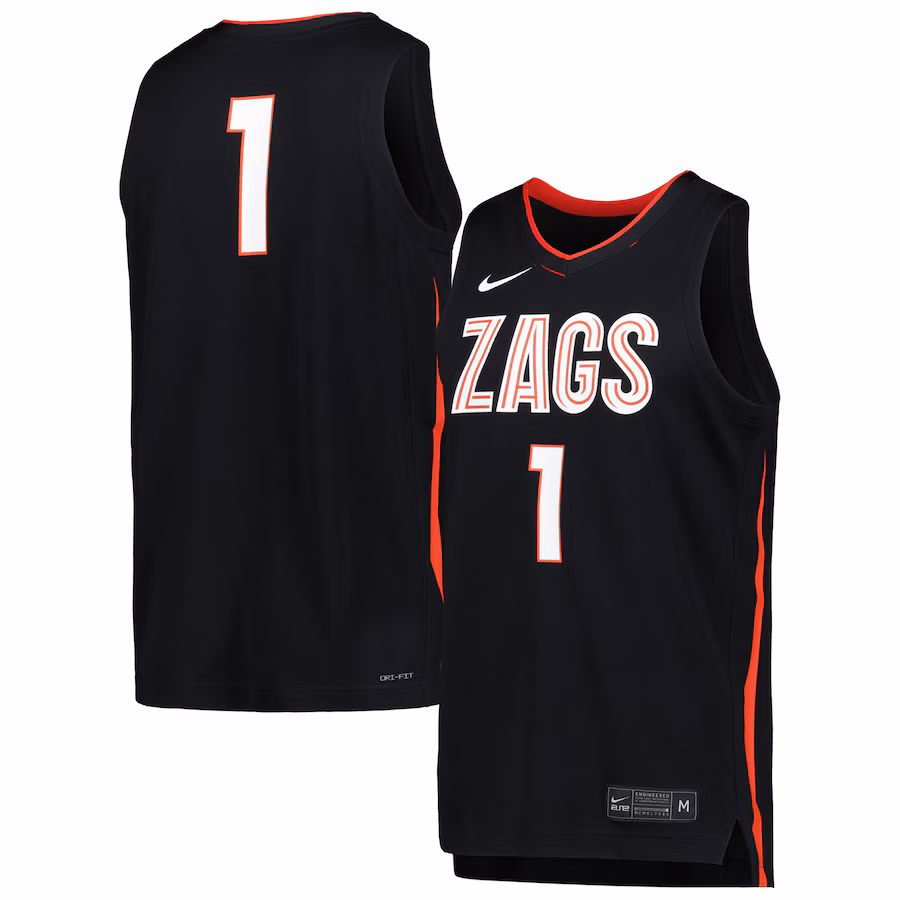 Men's Nike Black Gonzaga Bulldogs Icon Replica Basketball Jersey - Jersey