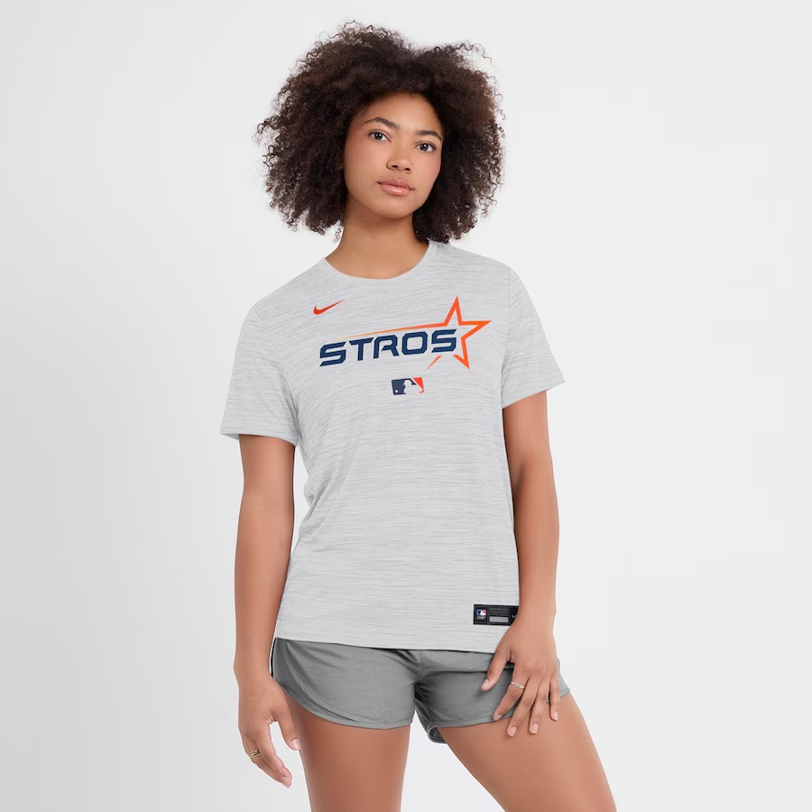 Women's Houston Astros Nike White 2025 City Connect Authentic Collection Velocity Performance T-Shirt - Jersey