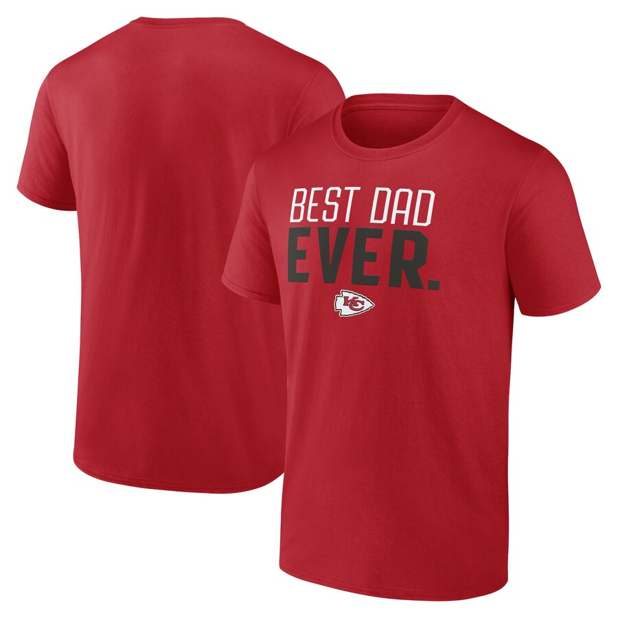 Men's Kansas City Chiefs Red Best Dad Ever Team T-Shirt - Jersey