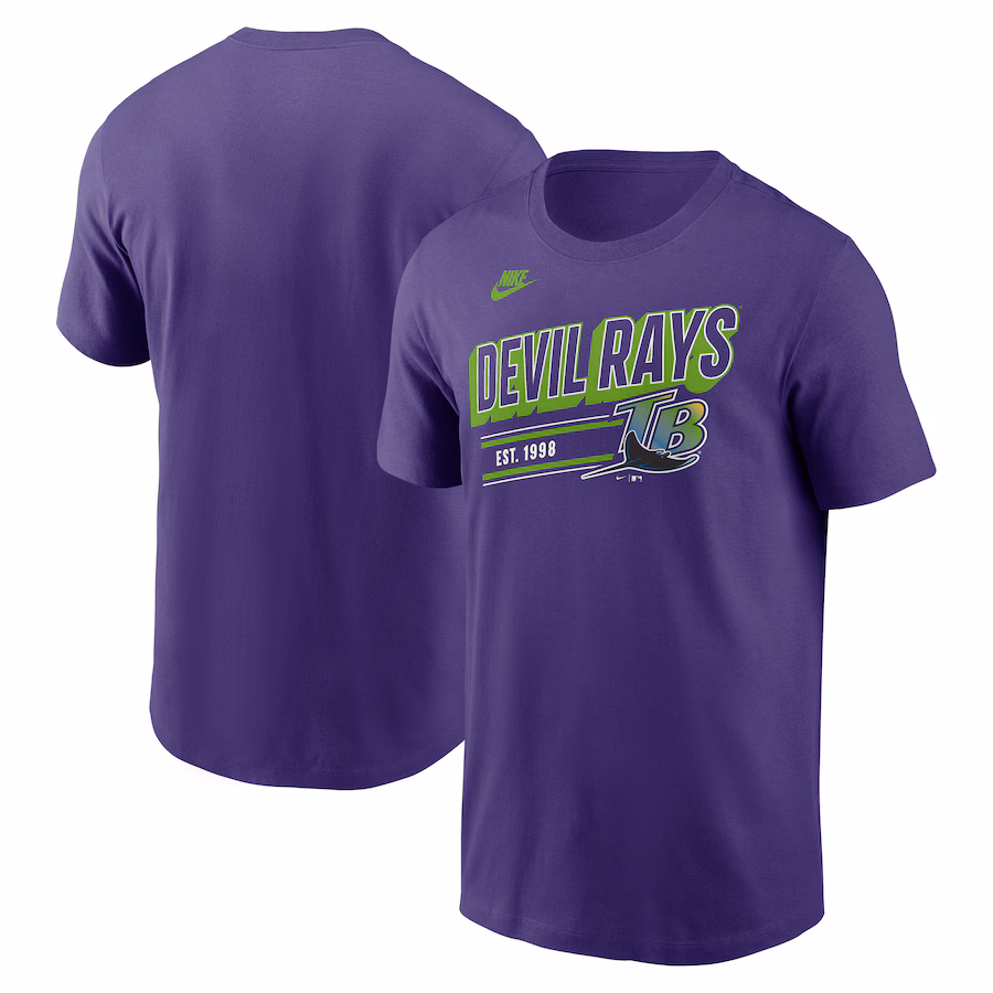Men's Tampa Bay Rays Nike Purple Cooperstown Collection Retro T-Shirt - Jersey