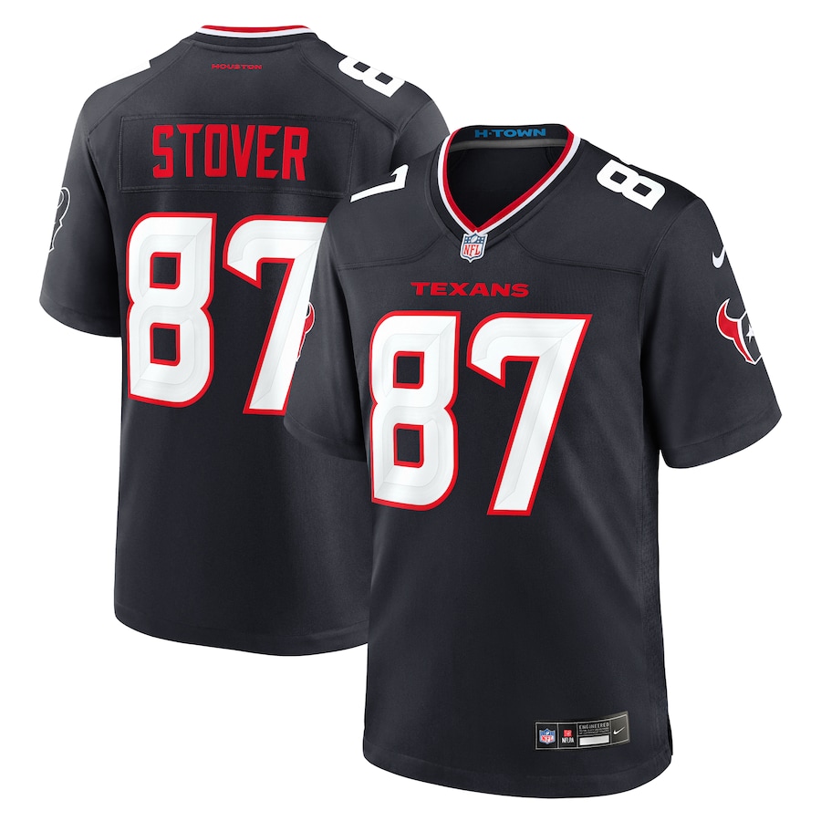 Men's Houston Texans Cade Stover Nike  Navy Game Jersey - Jersey