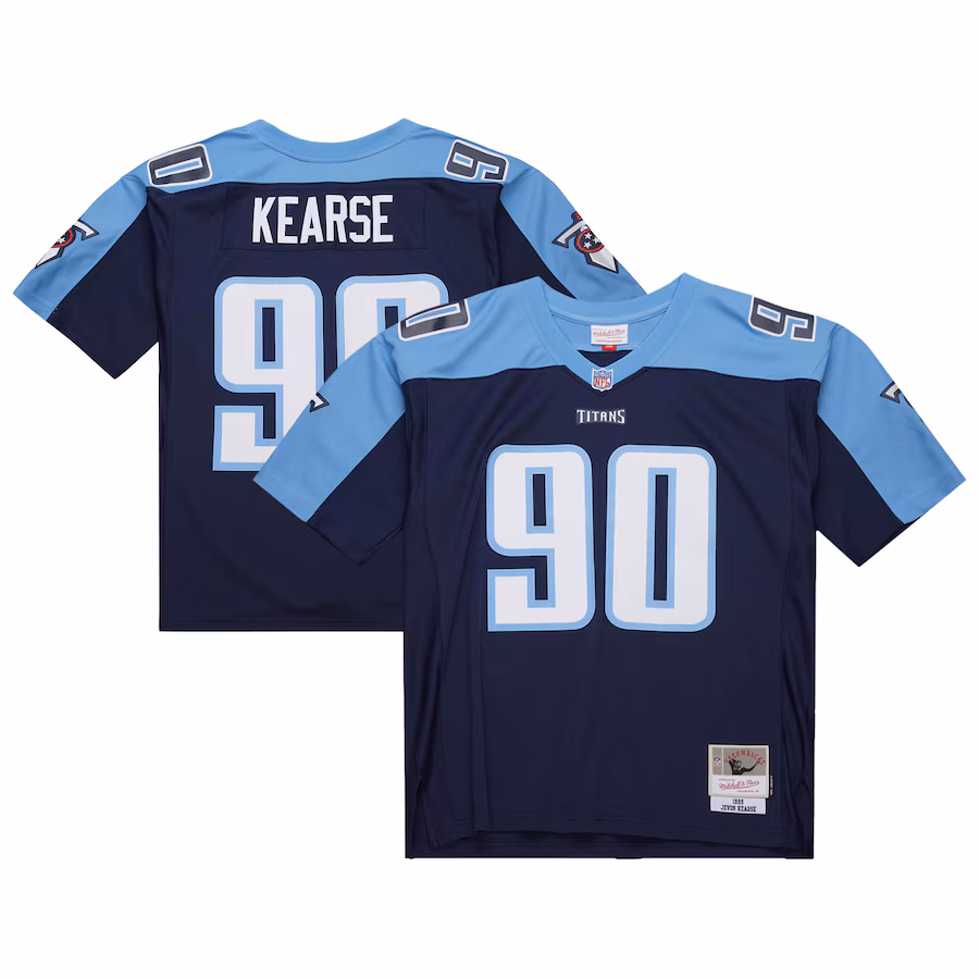 Men's Tennessee Titans Jevon Kearse Mitchell & Ness Navy 1999 Legacy Replica Jersey - Jersey
