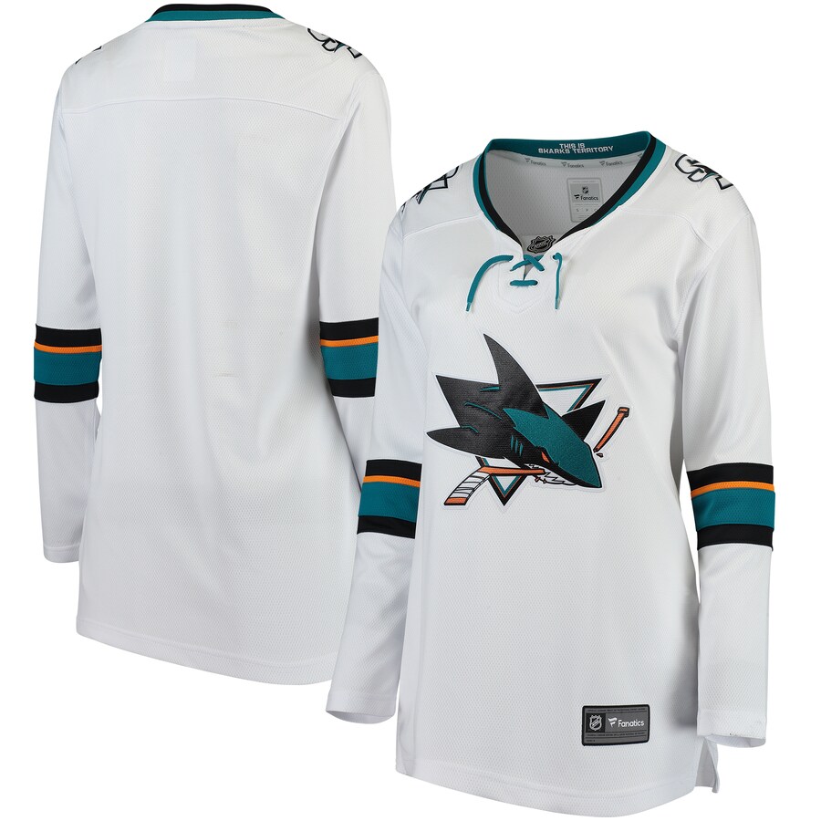Women's San Jose Sharks Fanatics Branded White Away Breakaway Jersey - Jersey