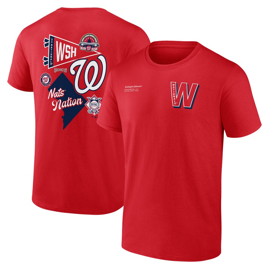 Men's Washington Nationals Fanatics Red Split Zone T-Shirt - Jersey