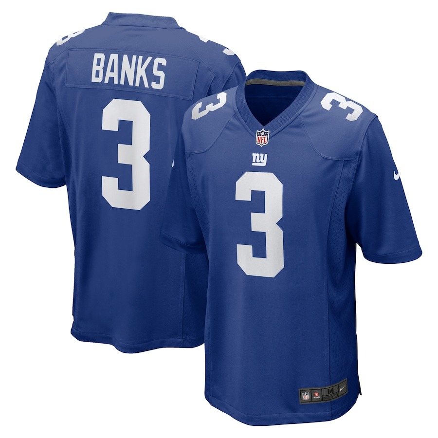 Men's New York Giants Deonte Banks Nike  Royal  Game Jersey - Jersey