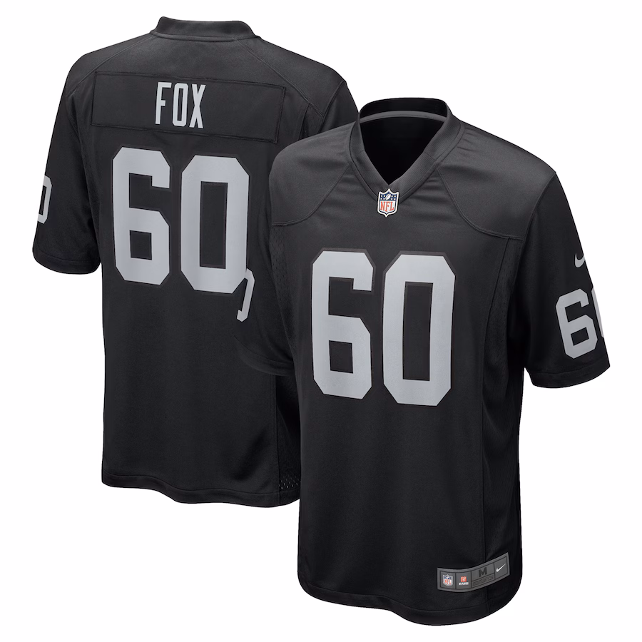 Men's Las Vegas Raiders Tomari Fox Nike Black Team Game Jersey - Jersey