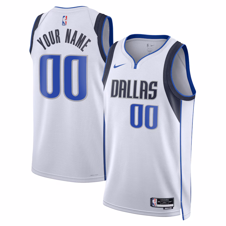 Unisex Dallas Mavericks Nike White Swingman Custom Jersey - Association Edition - Jersey